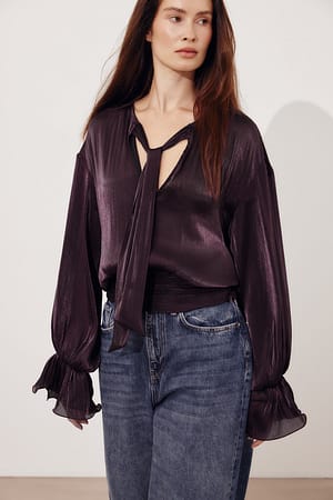 Plum Rüschenshirt mit geraffter Taille