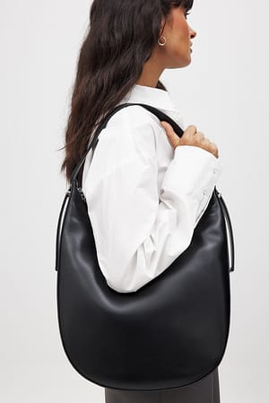Black Rounded Metal Detail Bag