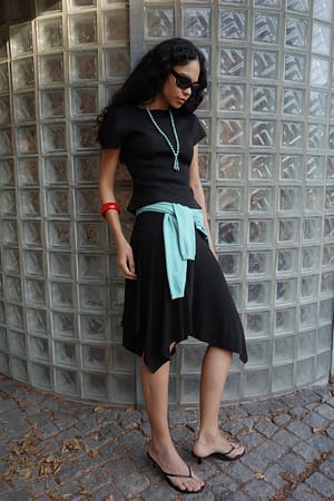 Black Ruffle Mini Skirt