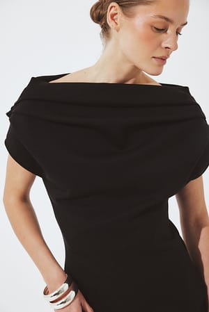 Black Sculptural Scuba Top