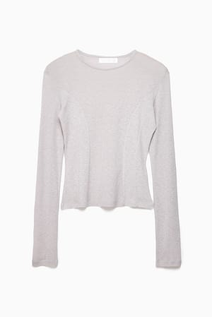Grey Top de Jersey con Detalle de Costura