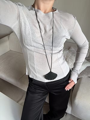 Grey Jersey-Oberteil mit Nahtdetail