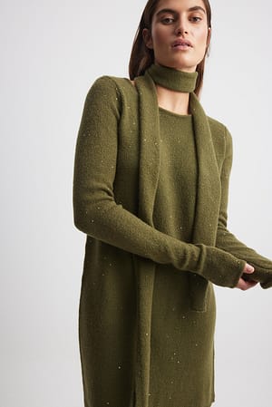 Strikket minikjole med pailletter