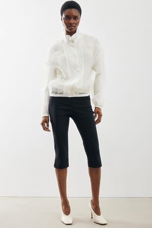 White durchsichtige Bomberjacke