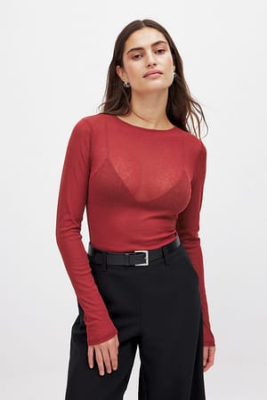 Sheer Long Sleeve Top