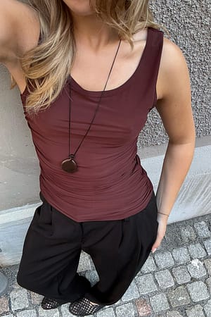 Brown Durchsichtiges Tanktop