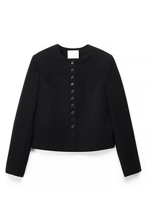 Black Blazer corto y recto con botones