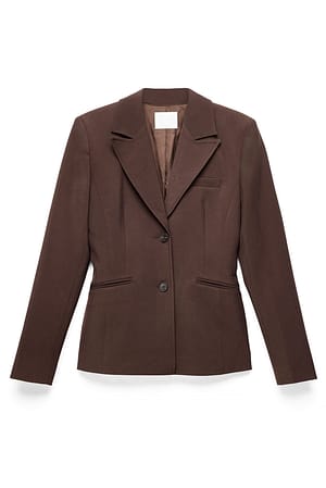 Brown Short Fitted Blazer