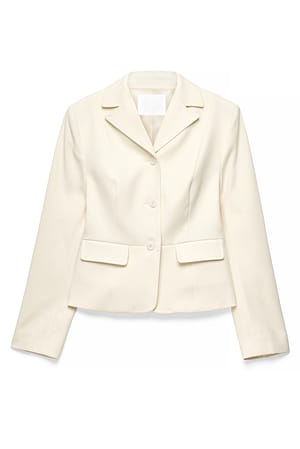 Cream Blazer court cintré