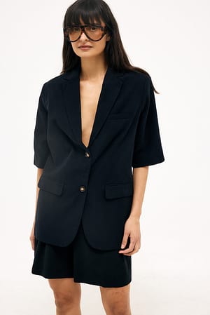 Black Blazer à manches courtes