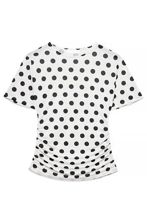 Black/White Short Sleeve Jersey Top