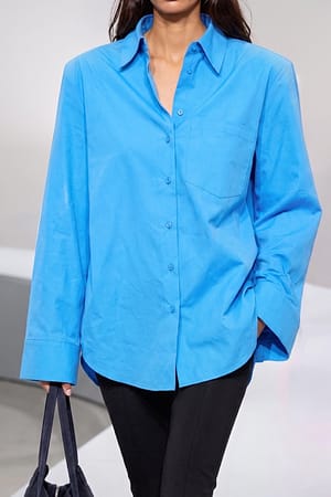 Turquoise Schulterpolster Baumwollhemd