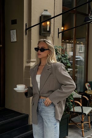Check Oversized Check Blazer