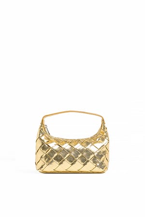 Gold Small Woven Triangular Bag