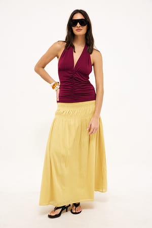 Smock Waist Detail Maxi Skirt