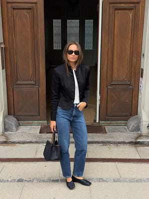 Mid Blue Route Mid Waist Straight Jeans