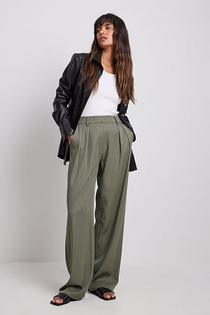 Zachte zachte kostuumbroek met hoge taille