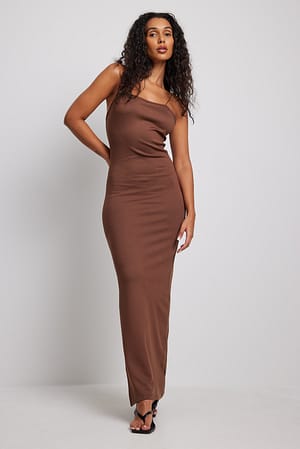 Brown Jurk met spaghettibandjes