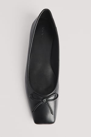 Black Ballerinasko med firkantet tå