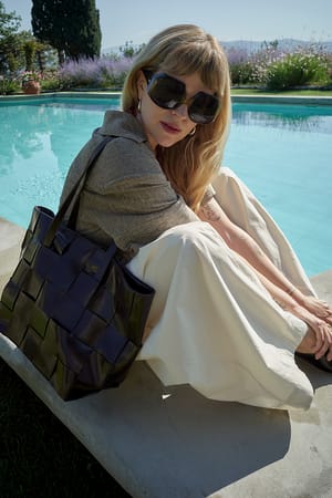 Brown Squared Woven Tote