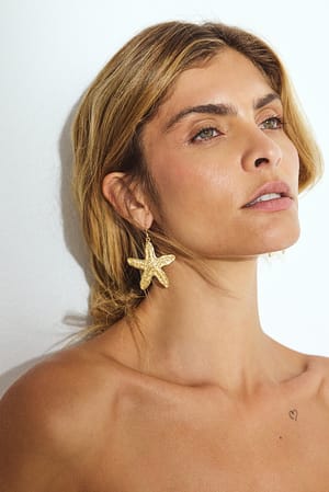 Gold Starfish Earrings
