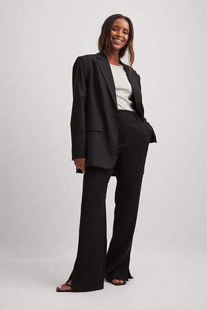 Black Pantalon met rechte pijpen