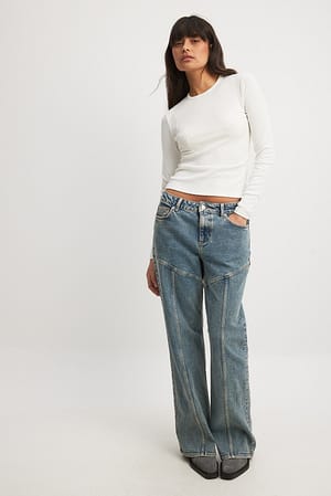 Straight Seam Detail Denim