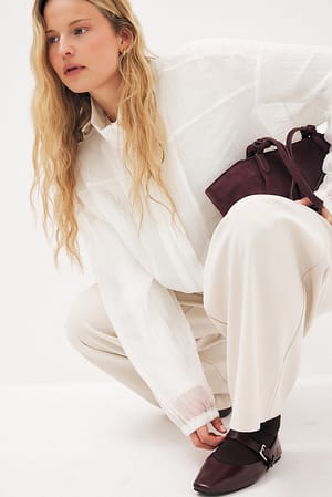 Burgundy Ballerinaer med stropdetalje