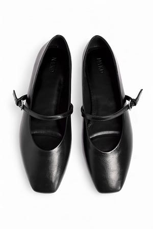 Black Strap Detail Ballerinas