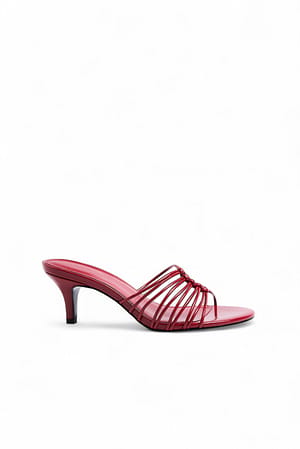 Poppy Red Strappy Details Mules