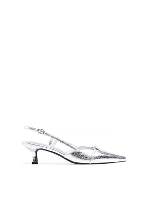 Silver Pumps med stropper rundt anklene