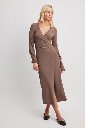 Structure Wrap Midi Dress