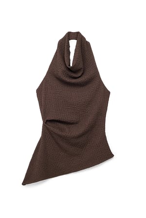 Brown Haut structuré à dos nu