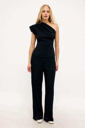 Black Pantalon structuré taille mi-haute