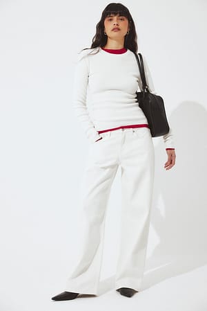 White Jean ample taille basse de Studio