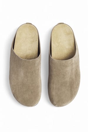 Taupe Suede Slip Ons