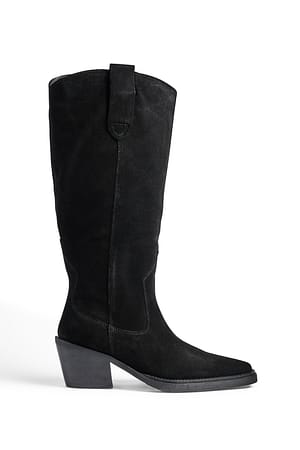 Black Suede Cowboy Boots