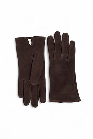 Brown Wildlederhandschuhe