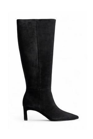 Black Botas de ante por la rodilla