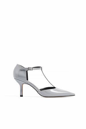 Grey T-Bar Pumps