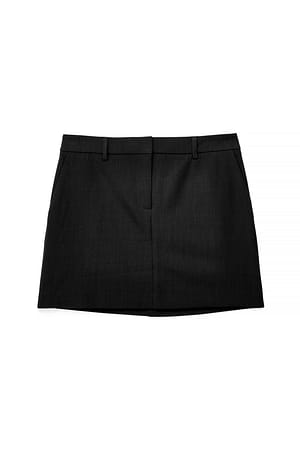 Black Tailored Mini Skirt