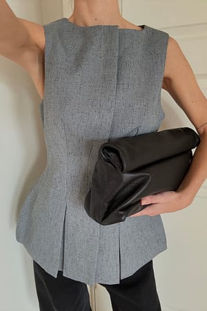 Grey Skräddarsydd peplumtopp