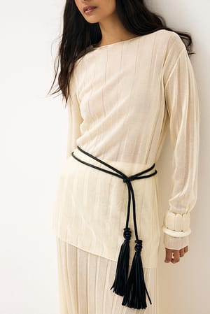 Black Tassel Belt