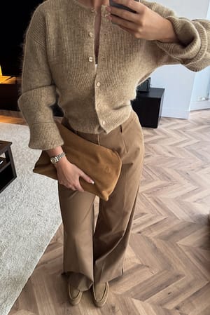 Beige Cardigan en maille de mohair mélangé