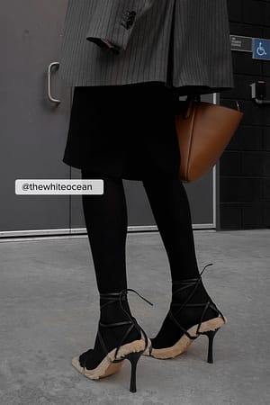 Faux Fur Sole Strappy Heels