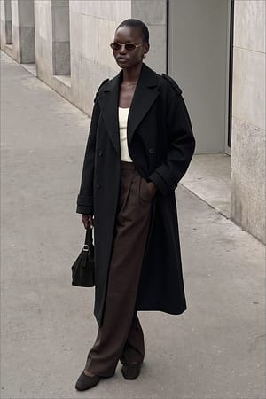 Black Trench Detail Coat