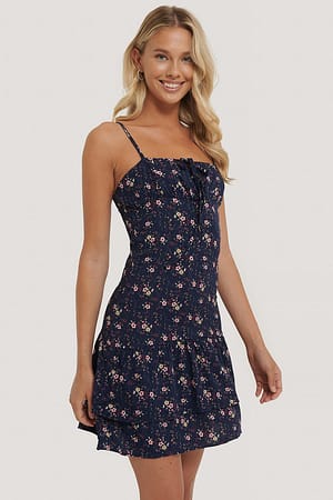 Flower Patterned Mini Dress