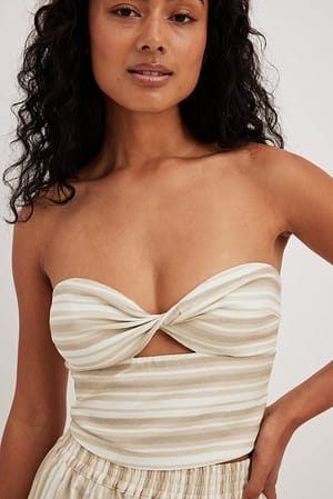 Twist Detail Striped Top