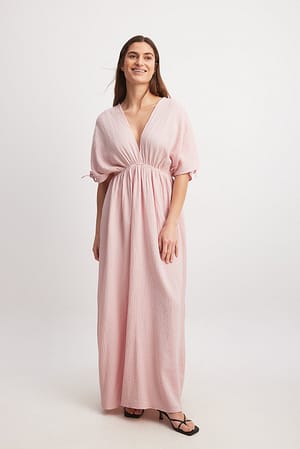 V-neck Front and Back Maxi Dress