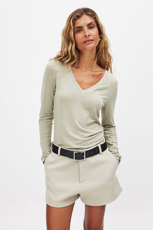 Langarm-Shirt mit V-Ausschnitt